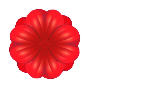 Renderização Flor Pétala Vermelha Com Caminho Recorte Isolado Fundo Branco — Fotografia de Stock