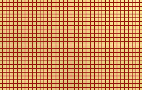 Rendering Abstrakt Golden Grid Kvadrat Med Rød Linje Væg Baggrund - Stock-foto