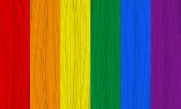 Rendeirng Lgbt Regenbogen Farbe Holz Panel Design Wand Hintergrund — Stockfoto