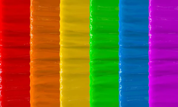 3D渲染 Lgbt彩虹色艺术曲线 弧形墙背景 — 图库照片