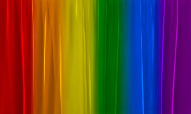 3D görüntüleme. Lgbt Gökkuşağı renk sanat eğrisi Curtian duvar arkaplanı.