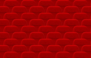 3D görüntüleme. Lüks Kızıl Sinema koltuğu arka planı.