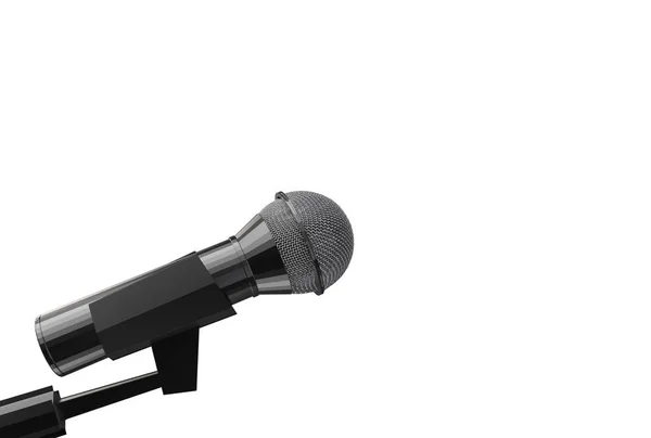 Rendement Côté Microphone Avec Chemin Coupure Isolé Sur Fond Blanc — Photo