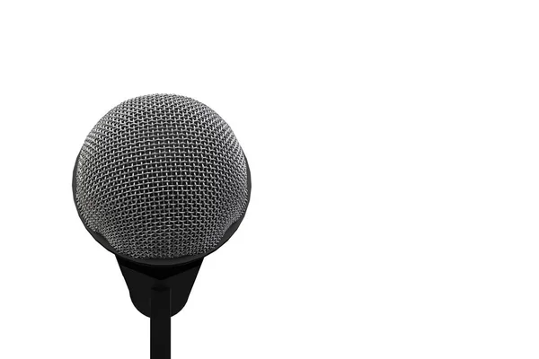Vykreslování Hlava Mikrofonu Oříznutou Dráhou Izolovanou Bílém Pozadí — Stock fotografie