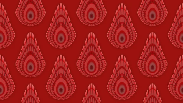 Illustration Seamless Oriental Style Red Kanok Pattern Art Design Wall — Stok fotoğraf