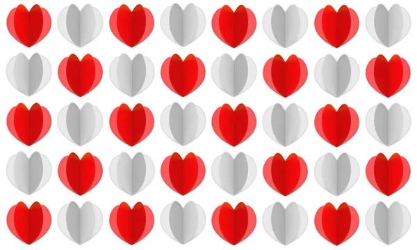 Красное Белое Сердце Фоне Бумаги — стоковое фото