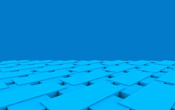 3Dレンダリング 現代の青いタイルレンガの床の壁の背景 — ストック写真