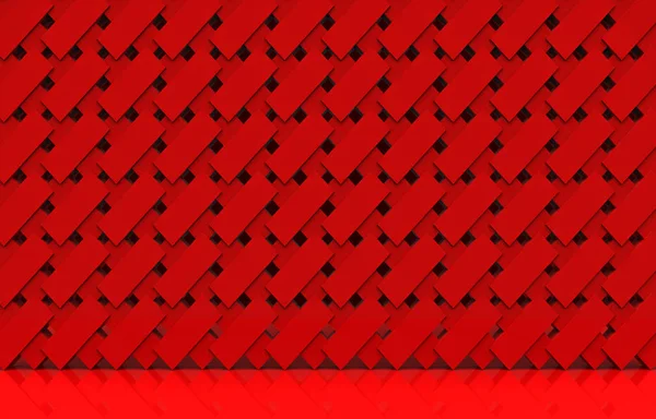 Renderização Moderna Grade Quadrada Vermelha Arte Azulejo Padrão Design Parede — Fotografia de Stock