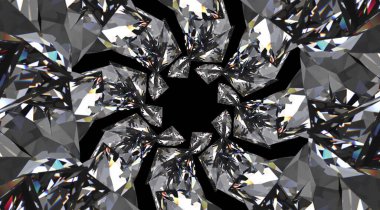 3D görüntüleme. Saf elmas ayna yüzey tasarımı arka planda lüks.