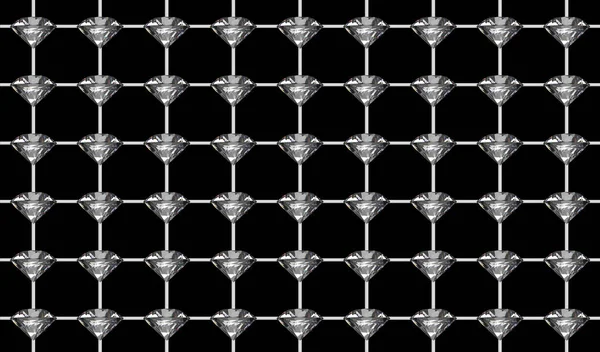 렌더링 거무스름 다이아몬드 구조물은 배경에 분리되어 그물망이다 — 스톡 사진