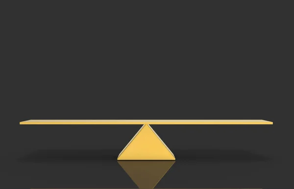 Vykreslování Prázdné Prázdné Zlaté Trojúhelníkové Váhy Oříznutou Cestou Tmavém Šedém — Stock fotografie