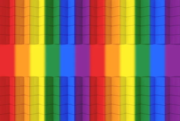 3Dレンダリング Lgbt虹色垂直バーパターン壁のデザインテクスチャ背景 — ストック写真