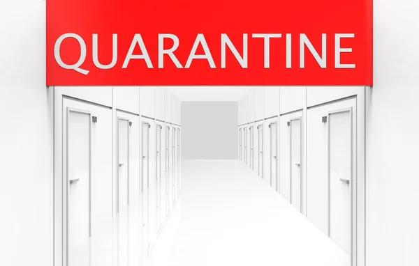 Rendering White Door Rooms Row Place Quarantine Epidemic Covid Corona — Stock Photo, Image