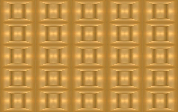 Darstellung Nahtlose Luxuriöse Gold Quadratischen Gittermuster Wand Textur Hintergrund — Stockfoto