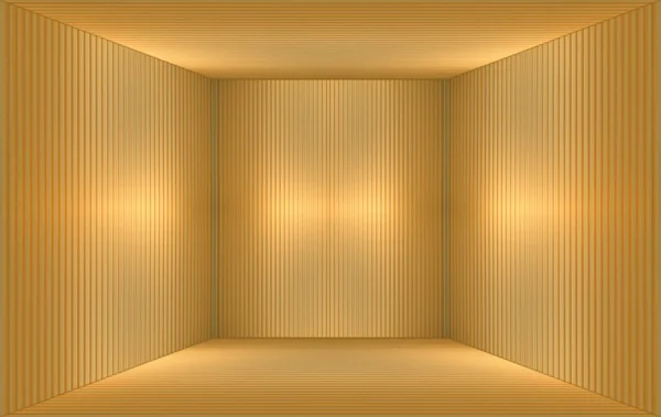 Renderowanie Luksusowe Sztabki Gold Panel Wzór Rogu Kwadratowy Pokój Tekstury — Zdjęcie stockowe
