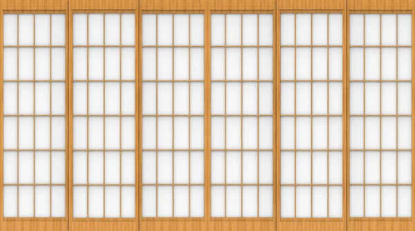 3D görüntüleme. Modern geleneksel Japon tarzı sürgülü kağıt kapı arka planı.