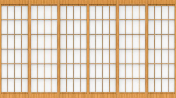 Рендеринг Современный Традиционный Японский Стиль Раздвижные Двери Бумаги Деревянный Фон Лицензионные Стоковые Фото