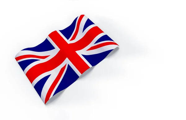 Vykreslování Vlnění Velká Británie Národní Vlajka Bílém Pozadí — Stock fotografie