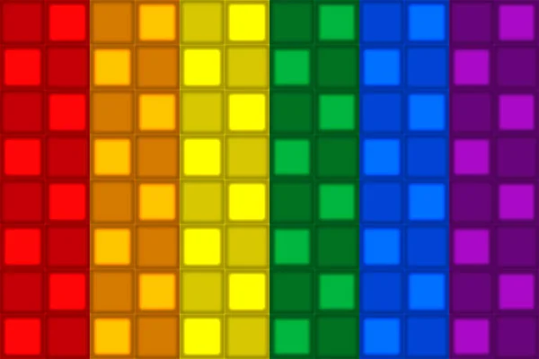 Vykreslování Moderní Lgbtg Duha Mozaika Barva Čtvercová Mřížka Dlaždice Vzor — Stock fotografie
