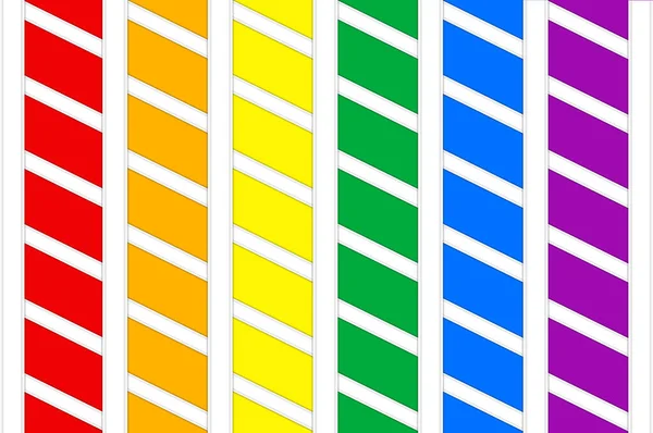 Rendering Lgbt Arcobaleno Colore Trapezio Piastrelle Forma Modello Parete Sfondo — Foto Stock