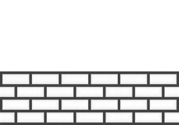 Renderowanie Nowoczesna Czarna Linia Kształcie Cegły Wzór Białym Tle Ściany — Zdjęcie stockowe