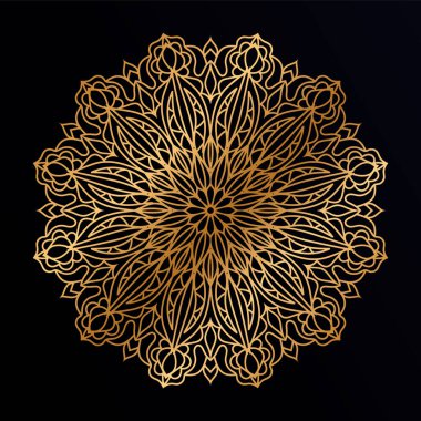 Lüks altın mandala arka plan dekorasyonu. Etnik doğu tarzında dekoratif süs. Boyama kitabı sayfası.