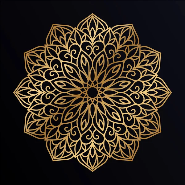 Luxe mandala doré décoration de fond. Ornement décoratif de style oriental ethnique. Coloriage livre page . — Image vectorielle