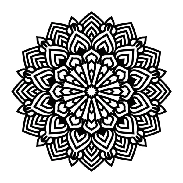 Patrón circular en forma de mandala para Henna, Mehndi, tatuaje, decoración. Adorno decorativo de estilo étnico oriental. Libro para colorear página. — Archivo Imágenes Vectoriales