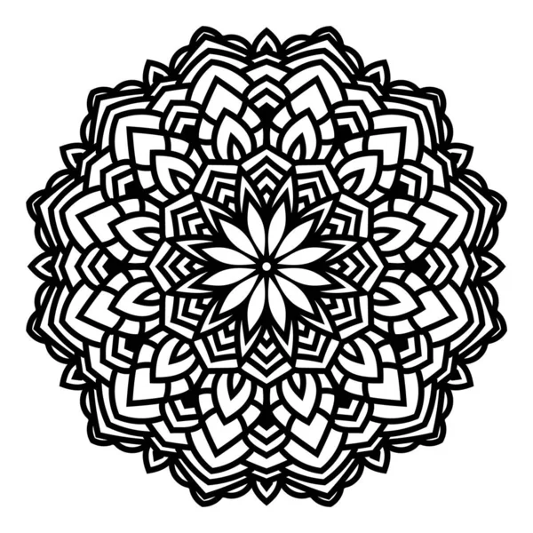 Modèle circulaire en forme de mandala pour henné, Mehndi, tatouage, décoration. Ornement décoratif de style oriental ethnique. Coloriage livre page. — Image vectorielle