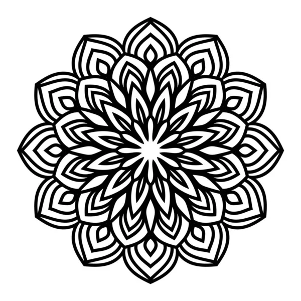 Modèle circulaire en forme de mandala pour henné, Mehndi, tatouage, décoration. Ornement décoratif de style oriental ethnique. Coloriage livre page. — Image vectorielle