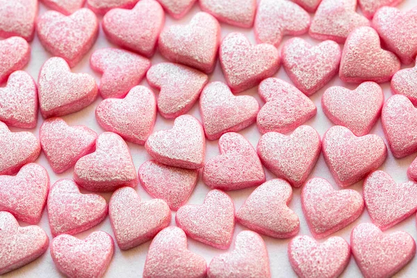 Pink Hearts Shape Candy close up