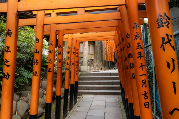 Токіо Японія Березня 2019 Вид Червоний Тунель Воріт Торіі Святилища — стокове фото