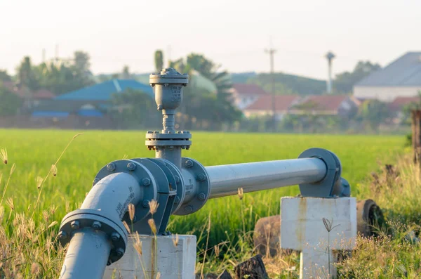 Gasoducto Suministro Agua Aldea Las Afueras — Foto de Stock