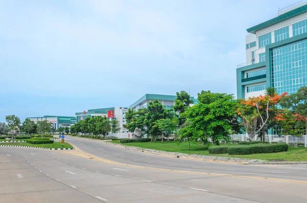 Public view of newly built of office industrial in the green park