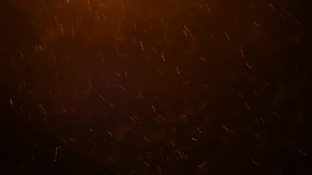 Hiver fond de nuit - tempête de neige contre le ciel nocturne noir, beaucoup de flocons de neige 