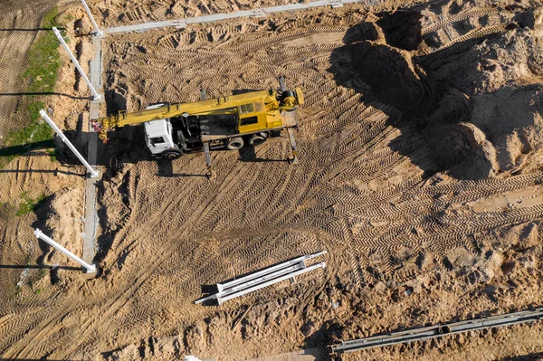 Installation Building Frame Construction Site Top View — Stock Photo, Image