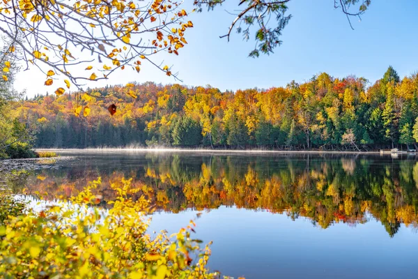 Fall view of small lake in Mont Tremblant, Quebec, Canada Stock Image