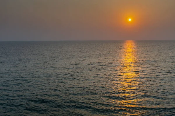 Coucher Soleil Sur Les Eaux Sombres Haut Sans Personne Kerala — Photo