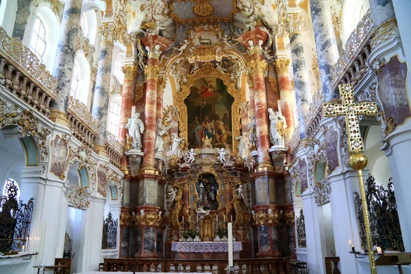 Zengin Rokoko hac, beyaz Kilisesi Beieren Almanya dekore edilmiş