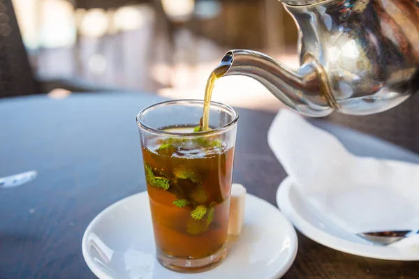 Traditional mint tea, also known as Berber whiskey, Morocco