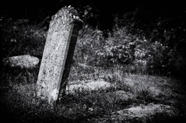 Eski terk edilmiş Yahudi mezarlığı (Bw illüstrasyon)