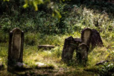 Yahudi Mezarlığı terk edilmiş. (Bulanık etkisi illüstrasyon)