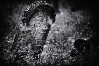 Eski terk edilmiş Yahudi mezarlığı (Bw illüstrasyon)