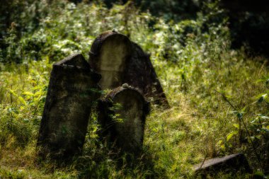 Yahudi Mezarlığı terk edilmiş. (Bulanık etkisi illüstrasyon)