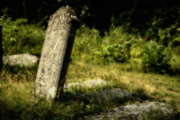 Antiguo cementerio judío abandonado. (Efecto borroso Ilustración ) — Foto de Stock