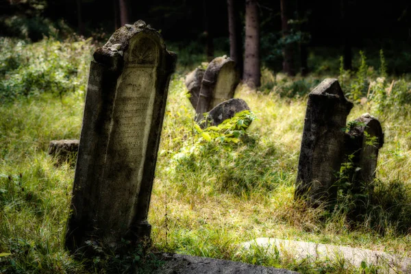 Yahudi Mezarlığı terk edilmiş. (Bulanık etkisi illüstrasyon)