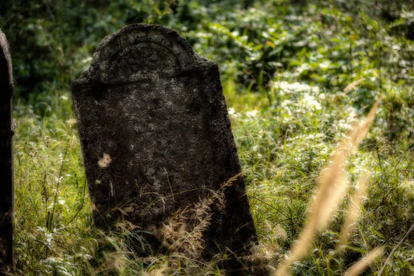 Antigo cemitério judeu abandonado. (Efeito desfocado Ilustração ) — Fotografia de Stock