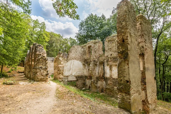 Ruins of Monastery Katarinka above the village of Dechtice, Slov — Stock Photo, Image