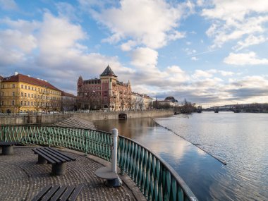 Smetana'nın waterfront Nehri Vltava, Prag
