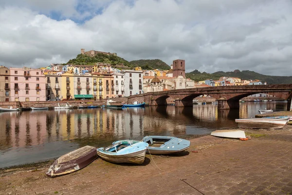 View of the medieval town of Bosa, Sardinia Stock Image